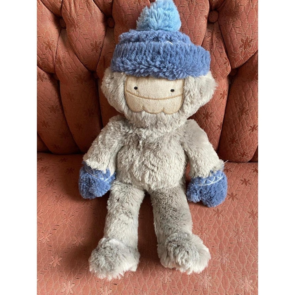Slumberkins Shine Bright Big Foot Plush Stuffed Animal Toy Blue Hat Mittens s14